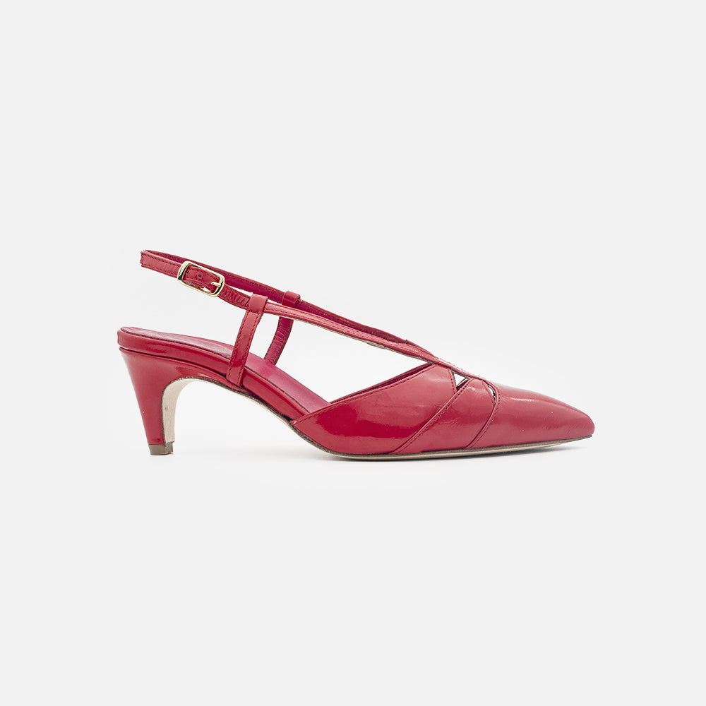 '- ["Artigianato","Donna","Eva Picci","Scarpe","Slingback","Tacco"] - Slingback Da Donna Eva Picci 1757 Lux Rosso - Lupis SRL
