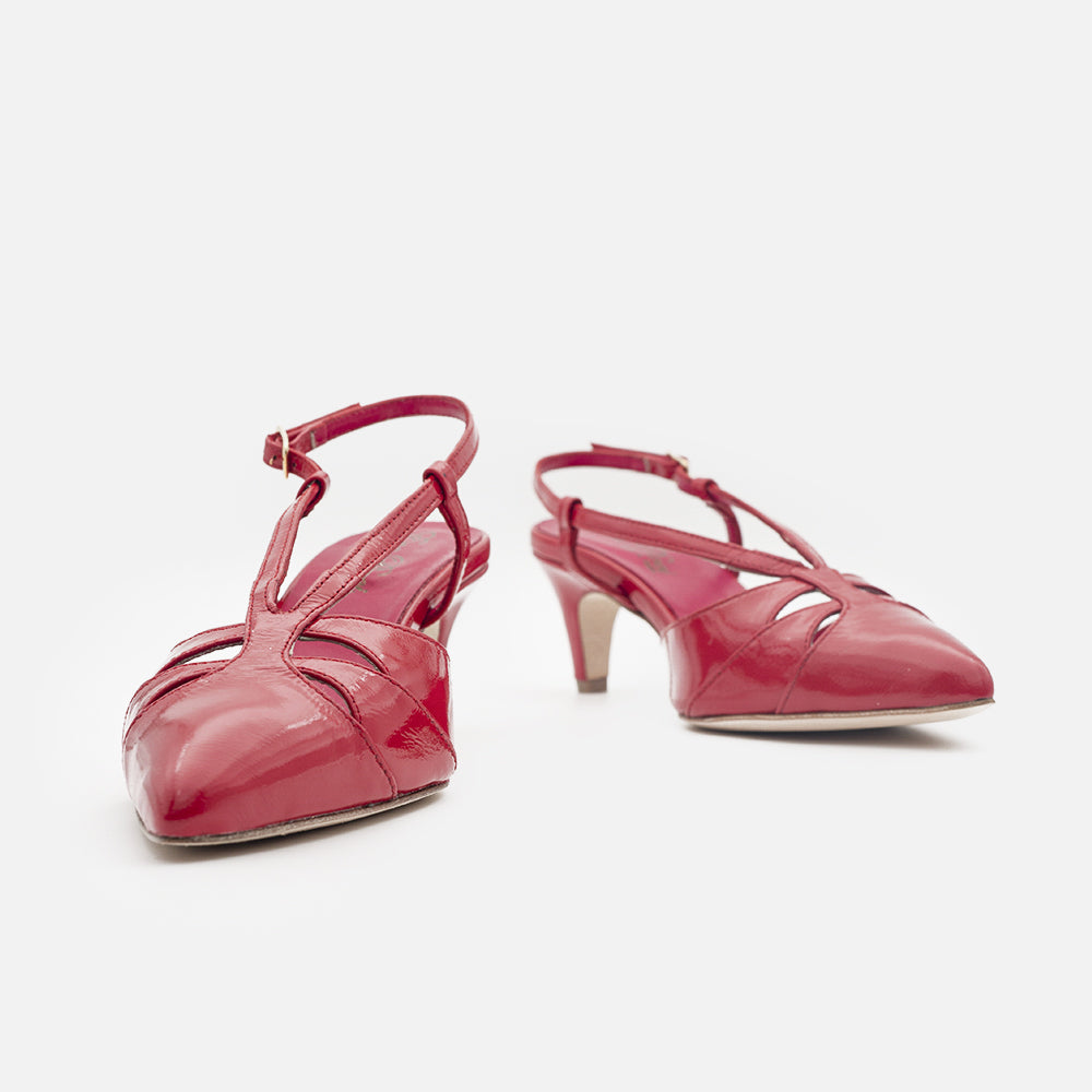 '- ["Artigianato","Donna","Eva Picci","Scarpe","Slingback","Tacco"] - Slingback Da Donna Eva Picci 1757 Lux Rosso - Lupis SRL