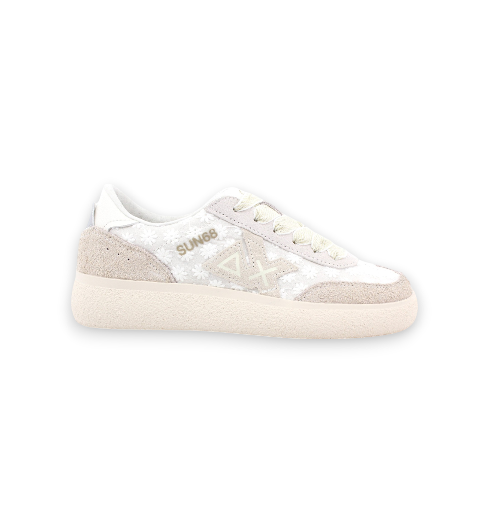 Sun68 Girls' Sally Teen Ballet Flats White Cream Z36445T