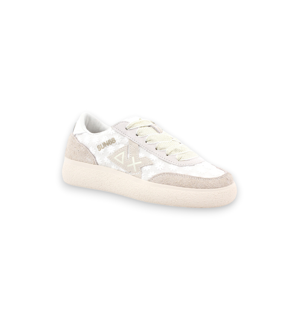 Sun68 Girls' Sally Teen Ballet Flats White Cream Z36445T